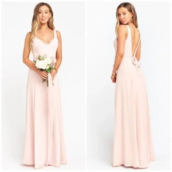Show Me Your MuMu Jenn Deep V Maxi Bridesmaid Bridal Dress - Picture 1 of 6